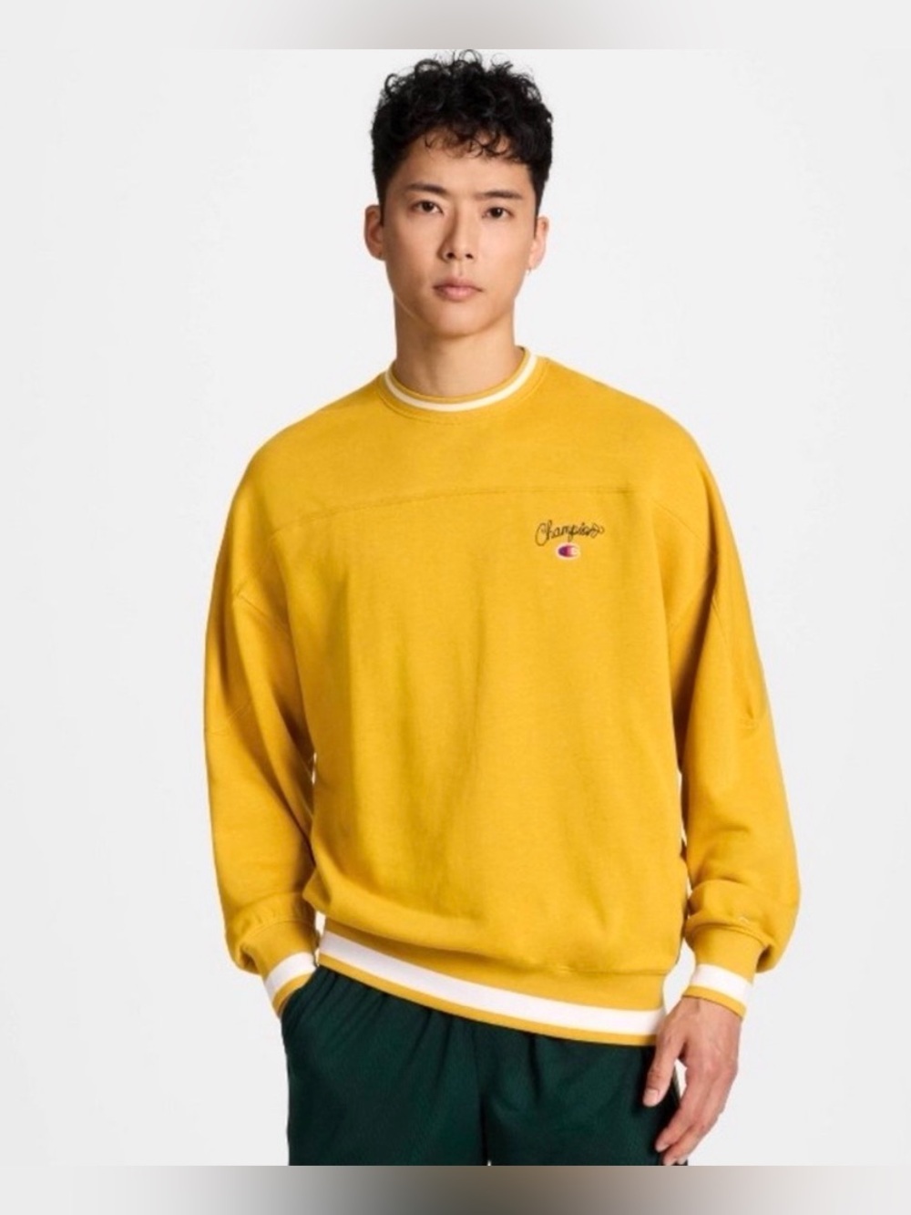 Limited Edition Champion Men’s Yellow Crewneck Sweatshirt (L)